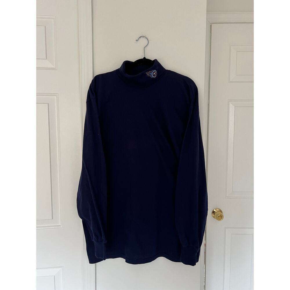 Vintage Titans Football Thin Navy Blue Turtleneck Size 2X